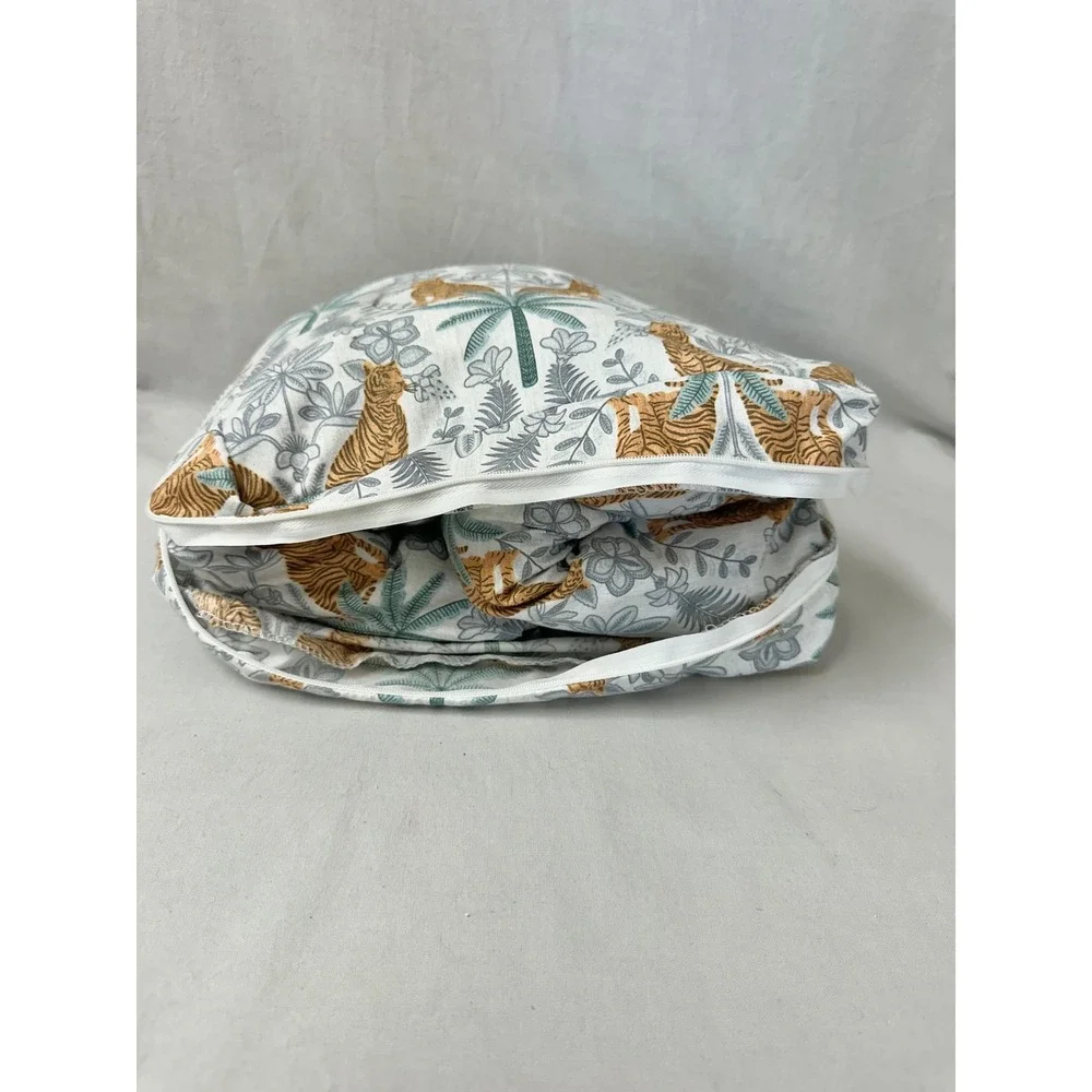 House of Verdi Tiger Palm Tree Jungle Print King Sheet Set Boho Bungalow